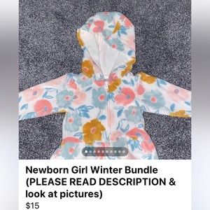 Newborn Girl Winter Bundle (PLEASE READ DESCRIPTION & look at pictures)